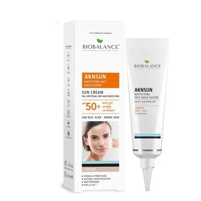ضدآفتاب اکوا فیوژن اسپات ضد لک بی رنگ SPF50 بیوبالانس BIOBALANCE
